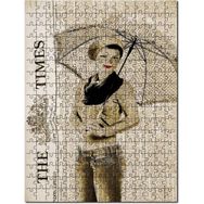 Cakapuzzle Times Gazete Küpüründe Şemsiyeli Kadın Mdf 255 Parça Puzzle