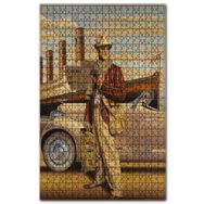Cakapuzzle Titanik Antika Araba ve Kasketli Adam Ahşap 1000 Parça Puzzle