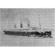 Cakapuzzle Titanik ve Kılavuz Gemileri Siyah Beyaz 120 Parça Ahşap Puzzle