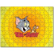 Cakapuzzle Tom ve Jerr Logo Sarı Zeminde Mdf 255 Parça Puzzle