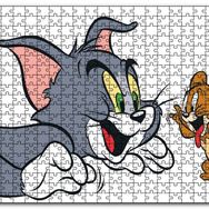 Cakapuzzle Tom ve Jerry Beyaz Arkaplan Mdf 120 Parça Puzzle