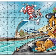 Cakapuzzle Tom ve Jerry Fur Flying Mdf 120 Parça Puzzle