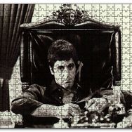 Cakapuzzle Tony Montana Siyah Beyaz Mdf 1000 Parça Puzzle