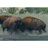 Cakapuzzle Toslaşan Bizonlar 120 Parça Ahşap Puzzle