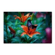 Cakapuzzle Truncu Lilyum Çiçeği Ve Mavi Kelebek Görseli 120 Parça Ahşap Puzzle
