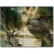 Cakapuzzle Tyrannosaurus Rex ve Raptor Nehir Kenarında Mdf 120 Parça Puzzle
