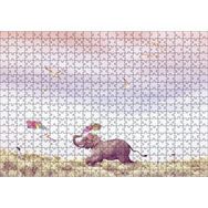 Cakapuzzle Uçurtma Uçuran Kız ve Renk Püsküren Fil Mdf 500 Parça Puzzle