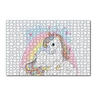 Cakapuzzle Unicorn Bulutlar ve Kalpler 120 Parça Puzzle