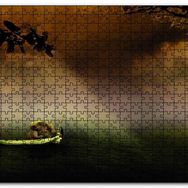 Cakapuzzle Uzak Doğuda Kayık İle Yük Taşıma Mdf 120 Parça Puzzle