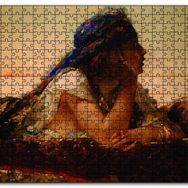 Cakapuzzle Uzanan Kadın Yağlıboya Ahşap 1000 Parça Puzzle