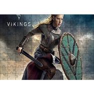 Cakapuzzle Vikingler Katheryn Lagertha 120 Parça Ahşap Puzzle