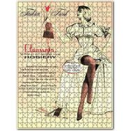 Cakapuzzle Vintage Oturan Kadın Çorap Reklamı Ahşap 500 Parça Puzzle