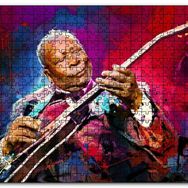 Cakapuzzle Yağlı Boya Elektronik Gitar Mutlu Caz Müzisyeni Mdf 1000 Parça Puzzle