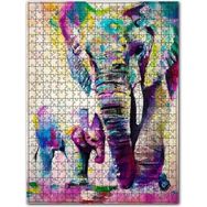 Cakapuzzle Yağlı Boya Fil ve Yavrusu Görseli 255 Parça Puzzle