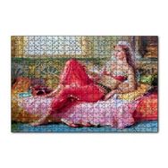 Cakapuzzle Yağlı Boya Resmi Otantik Giyimli Kadın Görseli 120 Parça Ahşap Puzzle