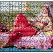 Cakapuzzle Yağlı Boya Resmi Otantik Giyimli Kadın Görseli Mdf 500 Parça Puzzle