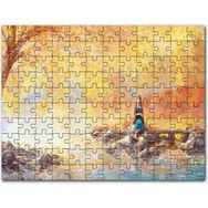 Cakapuzzle Yağlı Boya Sonbaharda Gölde Bekleyen Kız Görseli 255 Parça Puzzle