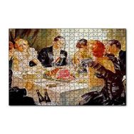 Cakapuzzle Yağlıboya Görünümlü Yemek Masası ve Konuklar 120 Parça Ahşap Puzzle