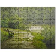 Cakapuzzle Yağmurda Yemyeşil Orman ve Boş Bank Mdf 255 Parça Puzzle