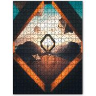 Cakapuzzle Yalnız Adam ve Kumsalda Sürreal Simgeler Ahşap 1000 Parça Puzzle