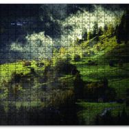 Cakapuzzle Yamaçlardaki Sisli Köy Ahşap 500 Parça Puzzle