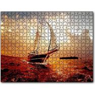 Cakapuzzle Yelkenli Gemi Dalgalı Deniz Bulutlu Gök Görseli Mdf 120 Parça Puzzle