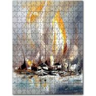 Cakapuzzle Yelkenli Gemiler Yağlıboya Resim Mdf 120 Parça Puzzle