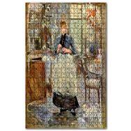 Cakapuzzle Yemek Odasında Genç Kız Yağlıboya Çizim Ahşap 1000 Parça Puzzle