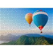 Cakapuzzle Yemyeşil Dağlar Rengarenk Sıcak Hava Balonları Mdf 1000 Parça Puzzle