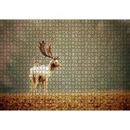 Cakapuzzle Yerde Sonbahar Yaprakları ve Anne Geyikle Yavrusu 1000 Parça Puzzle