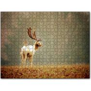 Cakapuzzle Yerde Sonbahar Yaprakları ve Anne Geyikle Yavrusu 255 Parça Puzzle