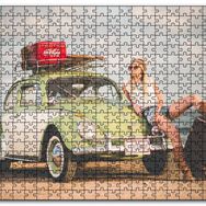 Cakapuzzle Yeşil Beyaz Vosvos ve Gezgin Kız Mdf 1000 Parça Puzzle