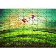 Cakapuzzle Yeşil Çayırlar ve Sıcak Hava Balonları 120 Parça Ahşap Puzzle