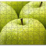 Cakapuzzle Yeşil Elmalar ve Su Damlaları Yakın Çekim Mdf 255 Parça Puzzle