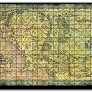 Cakapuzzle Yeşil Renk Mordur Orta Düya Haritası Görseli Mdf 1000 Parça Puzzle