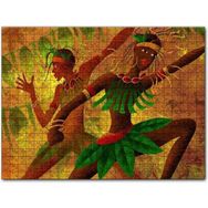 Cakapuzzle Yeşil Yaprak Elbiseli Dans Eden Afrikalı Kadınlar 1000 Parça Puzzle