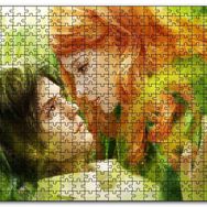 Cakapuzzle Yeşillikler Arasındaki Genç Kız ve Erkek Çizim Mdf 1000 Parça Puzzle