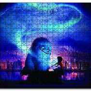 Cakapuzzle Yeti ve Küçük Kız Mavi Gecede Ahşap 255 Parça Puzzle