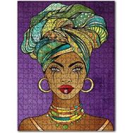 Cakapuzzle Yöresel Kıyafeti ve Takılarıyla Afrikalı Kadın 120 Parça Puzzle