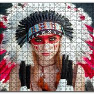 Cakapuzzle Yöresel Kıyafetli Kızılderili Kadın Mdf 120 Parça Puzzle