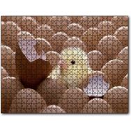 Cakapuzzle Yumurtalar ve Kırık Yumurta İle Sarı Civciv Mdf 1000 Parça Puzzle