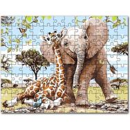 Cakapuzzle Zurafa Fil Karga 1000 Parça Puzzle