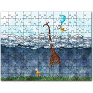 Cakapuzzle Zürafa Iki Çocuk Bulutlar Boyama Sanat Eseri 500 Parça Puzzle