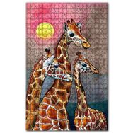 Cakapuzzle Zürafalar ve Turuncu Renkli Güneş Ahşap 500 Parça Puzzle