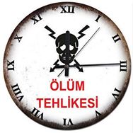 Cakasaat Roma Rakamlı Ölüm Tehlikesi Baskılı Duvar Saati
