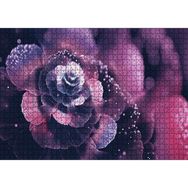 Cakatablo Mor ve Beyaz Soyut Çiçek Görseli 1000 Parça Puzzle