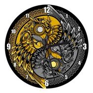 Cakatablo Yin Yang Baykuş Duvar Saati