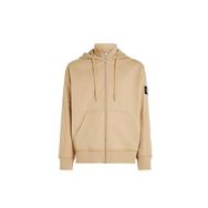 Calvin Klein Badge Hwk Zip Through Bej Erkek Sweatshirt