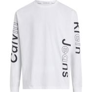 Calvin Klein Blocking Graphic LS Tee Beyaz Erkek T-shirt