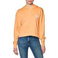 Calvin Klein Colorful Artwork Cropped Hoodie Turuncu Kadın Sweatshirt